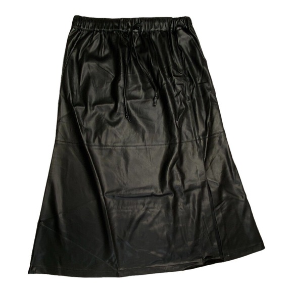 Ming Wang Vegan Slit Midi Skirt Medium - Picture 1 of 6